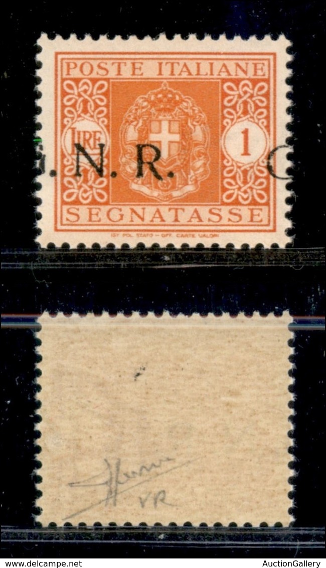 RSI - G.N.R. Verona - Segnatasse - 1944 - 1 Lira (55 D) - G A Cavallo - Gomma Integra - Punto Grosso Dopo G - Non Catalo - Otros & Sin Clasificación