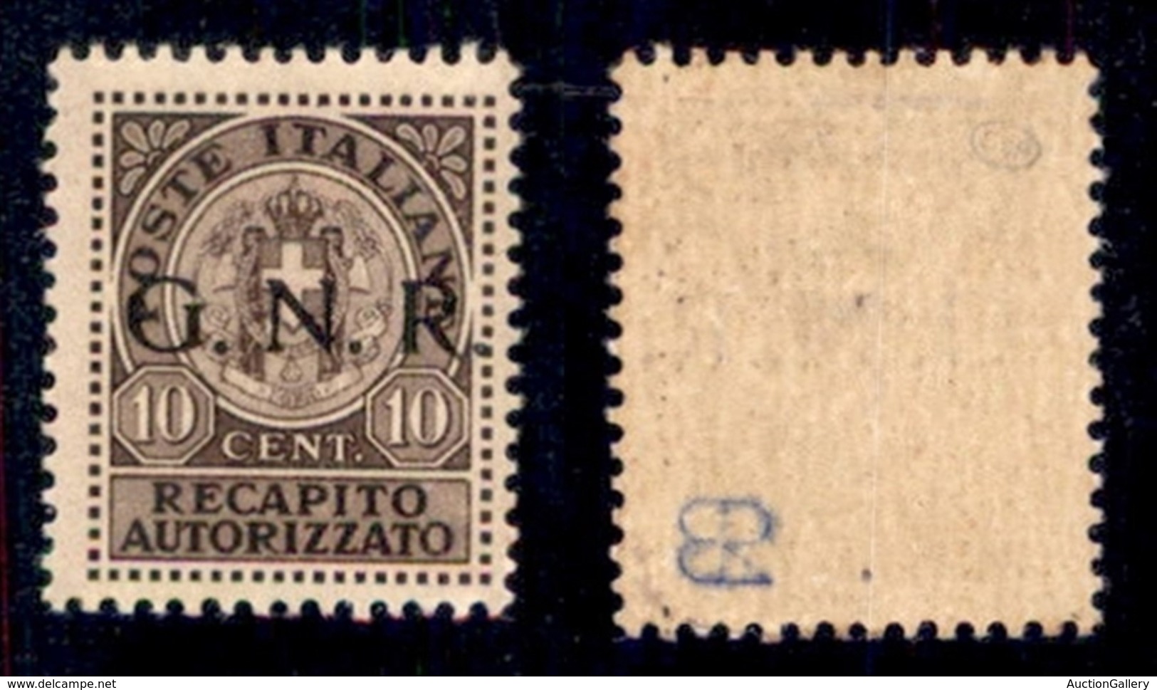 RSI - G.N.R. Brescia - 1944 - Falso D'Epoca (soprastampa Di Brescia) - 10 Cent  - Gomma Integra - Cert. Brutto - Other & Unclassified