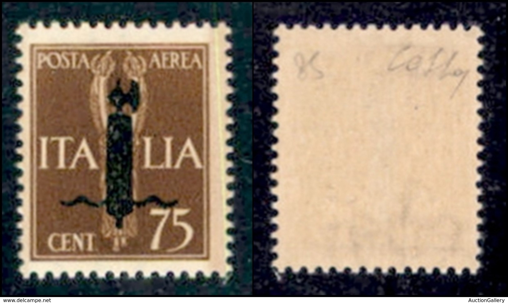 RSI - Saggi-Verona - Posta Aerea - 1944 - 75 Cent (P10 A) - Gomma Integra - Cert. Colla (6.000) - Other & Unclassified