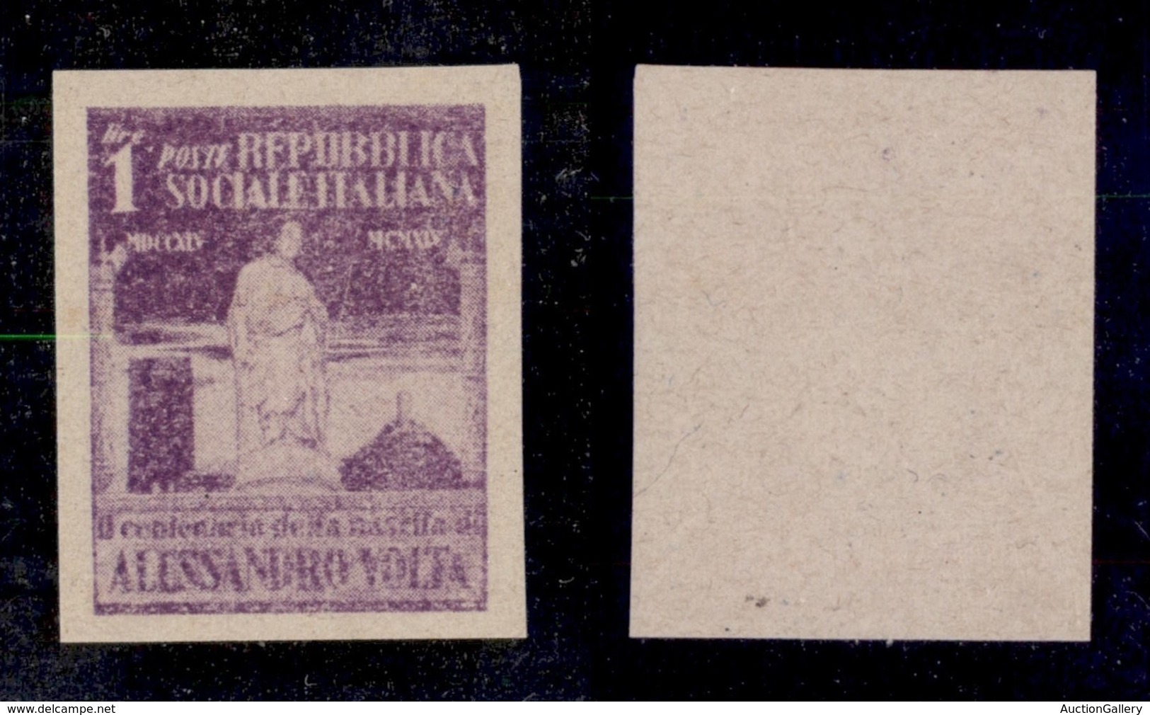 RSI - Saggi-Verona - 1945 - 1 Lira Volta (513 B) - Carta Grigia - Senza Gomma - Other & Unclassified