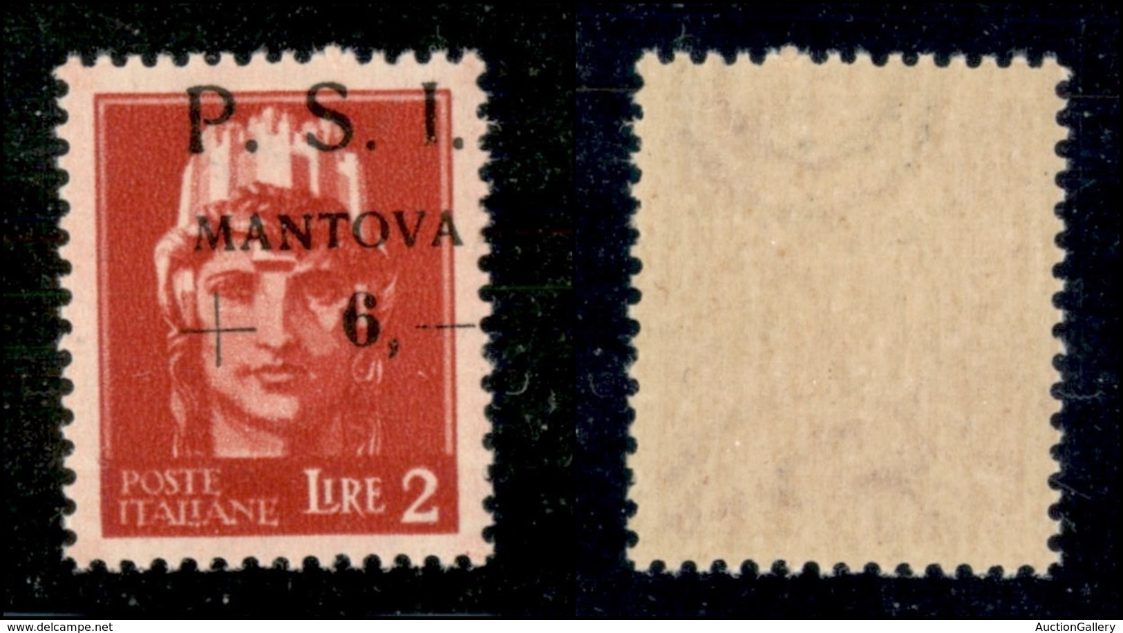 C.L.N. - MANTOVA - 1945 - 2 Lire + 6 (8e Varietà Yb) Con Soprastampa In Alto A Destra + Punto Piccolo Dopo S - Gomma Int - Otros & Sin Clasificación