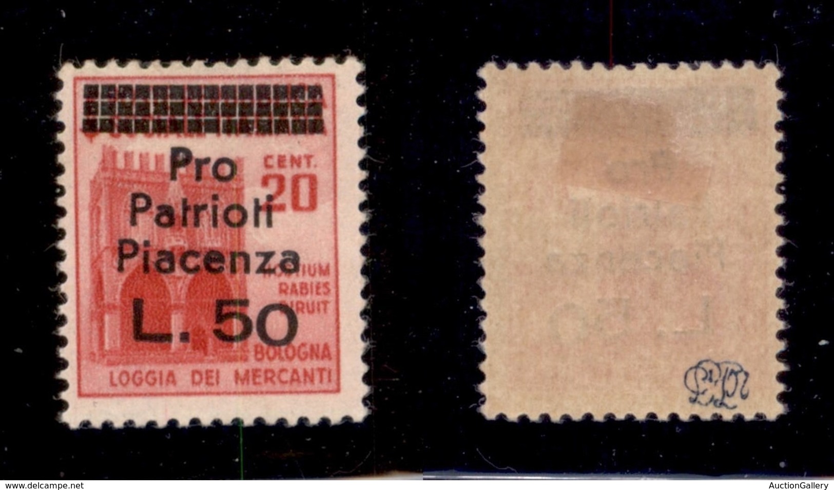 C.L.N. - PIACENZA - 1945 - 50 Lire Su 20 Cent (Errani 90 Varietà) - Zero In Basso - Gomma Originale - Non Catalogato - Other & Unclassified