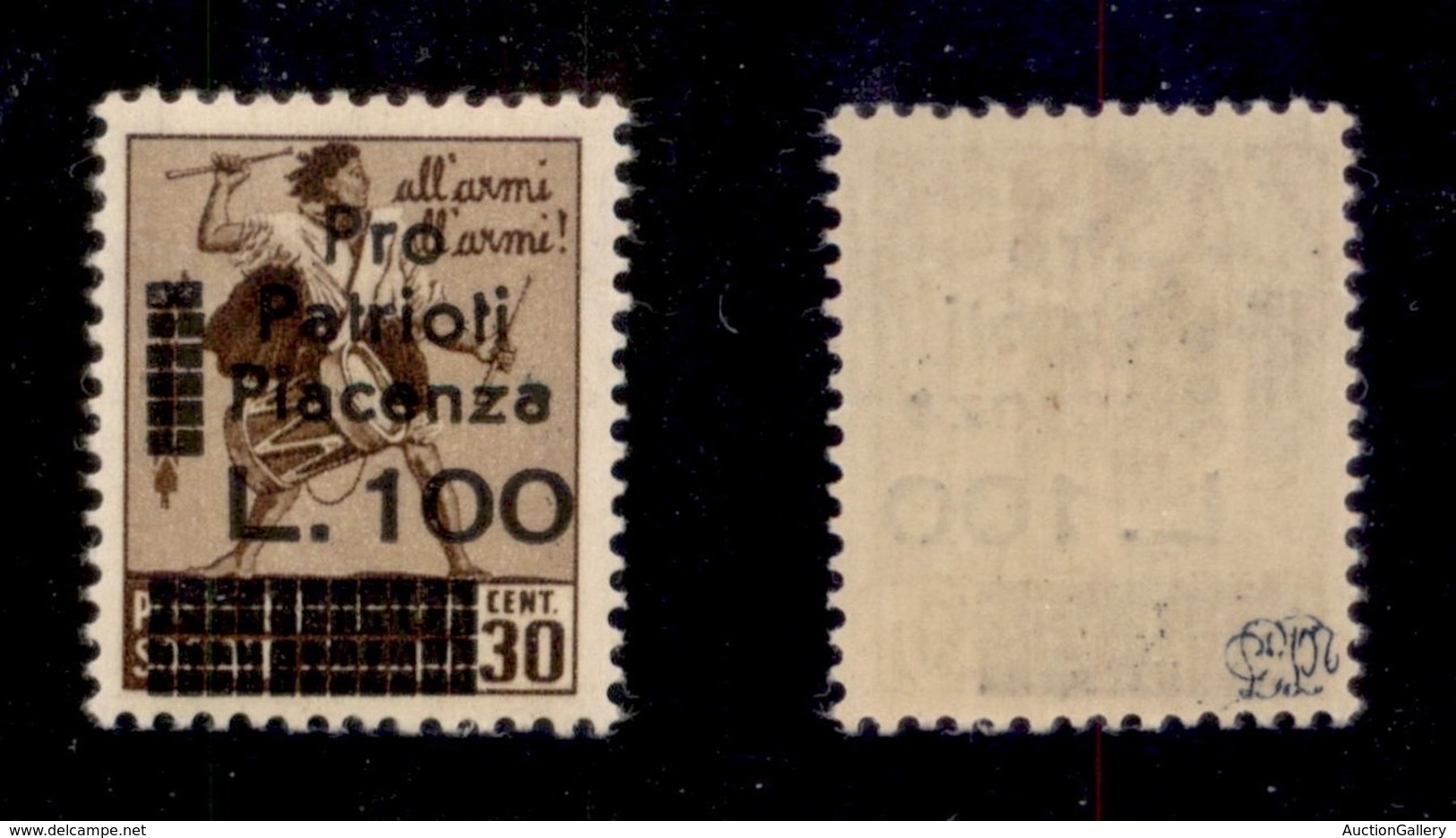 C.L.N. - PIACENZA - 1945 - 100 Lire Su 30 Cent (Errani 97) - Gomma Integra - Other & Unclassified