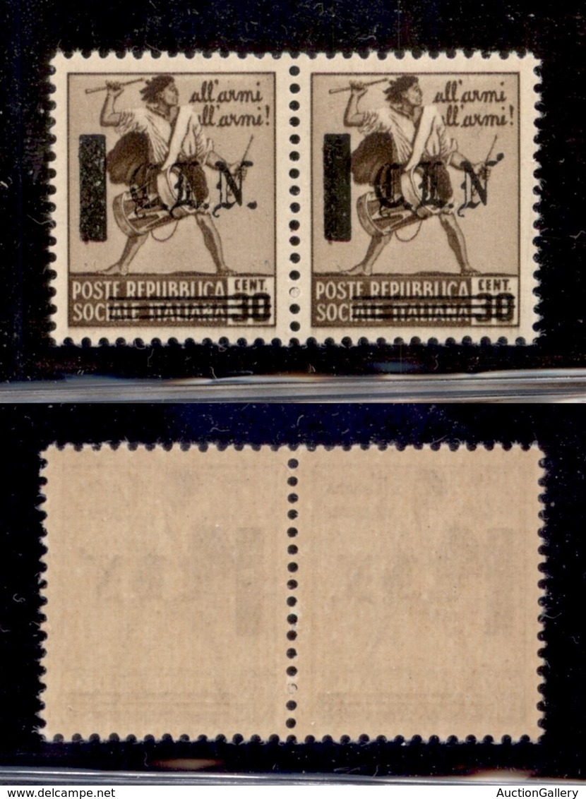 C.L.N. - TORINO - 1945 - 30 Cent (8 + 8e) In Coppia - A Destra N Punto In Alto - Gomma Integra - Other & Unclassified