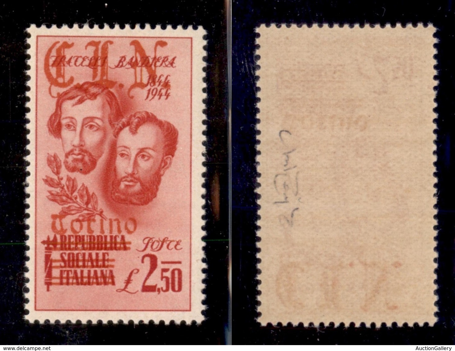 C.L.N. - TORINO - 1945 - 2,50 Lire Bandiera (Errani 16 Varietà) Con Soprastampa Rossa - Gomma Integra - Cert. Raybaudi - Autres & Non Classés