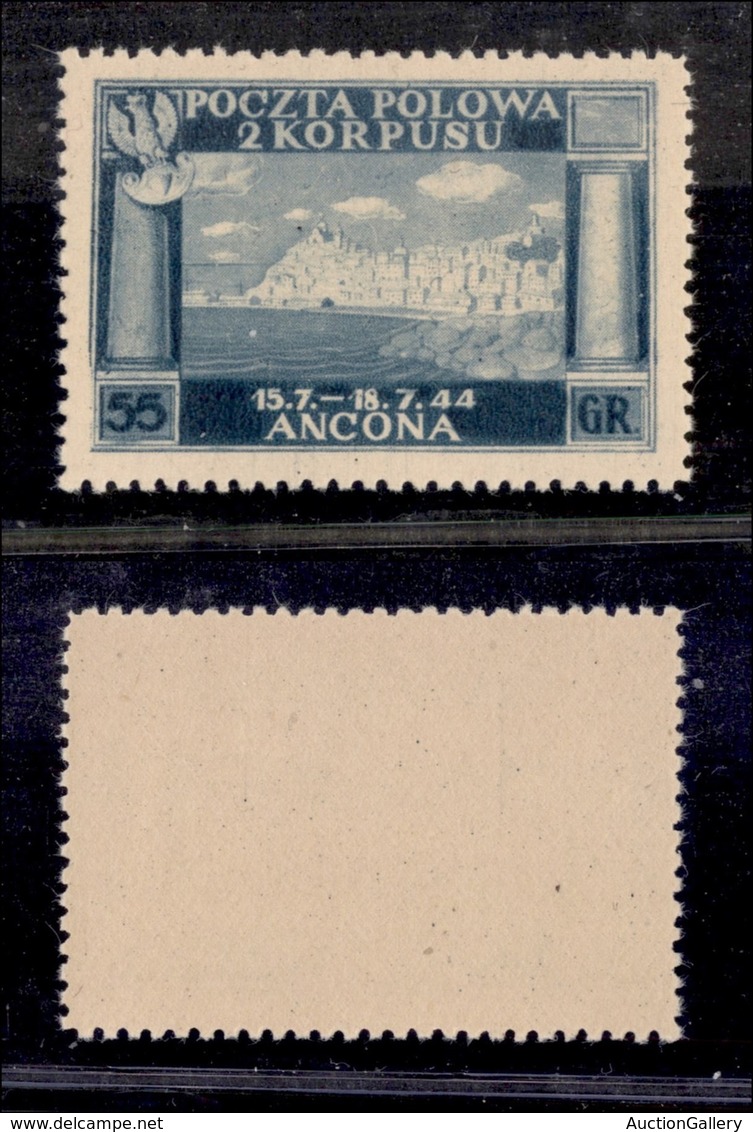 CORPO POLACCO -  1946 - 55 Groszy (6A) - Gomma Integra - Ottimamente Centrato - Cert. AG - Autres & Non Classés