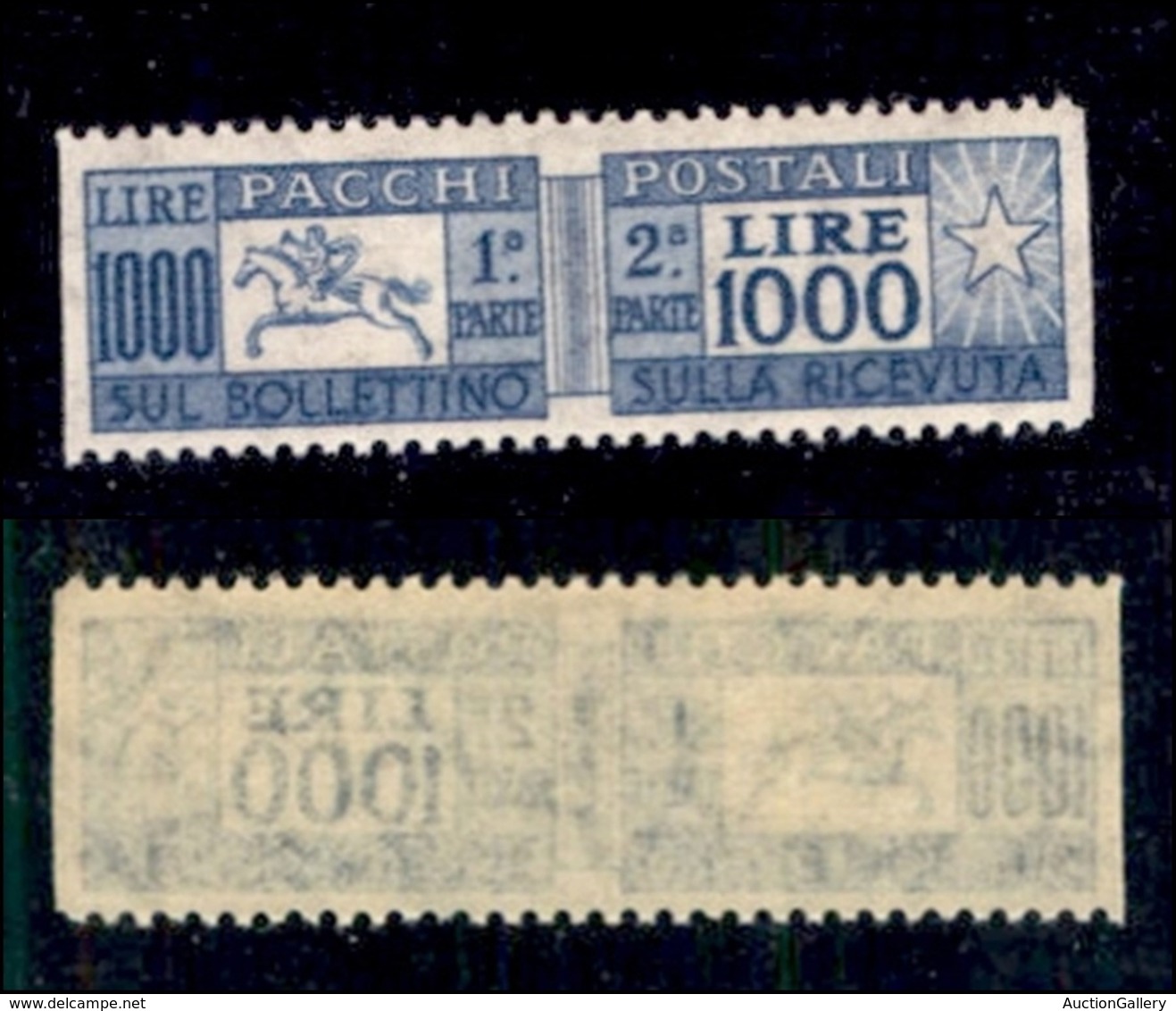 REPUBBLICA - 1957 - 1000 Lire (102/Ih) Non Dentellato In Verticale - Gomma Integra (900) - Otros & Sin Clasificación