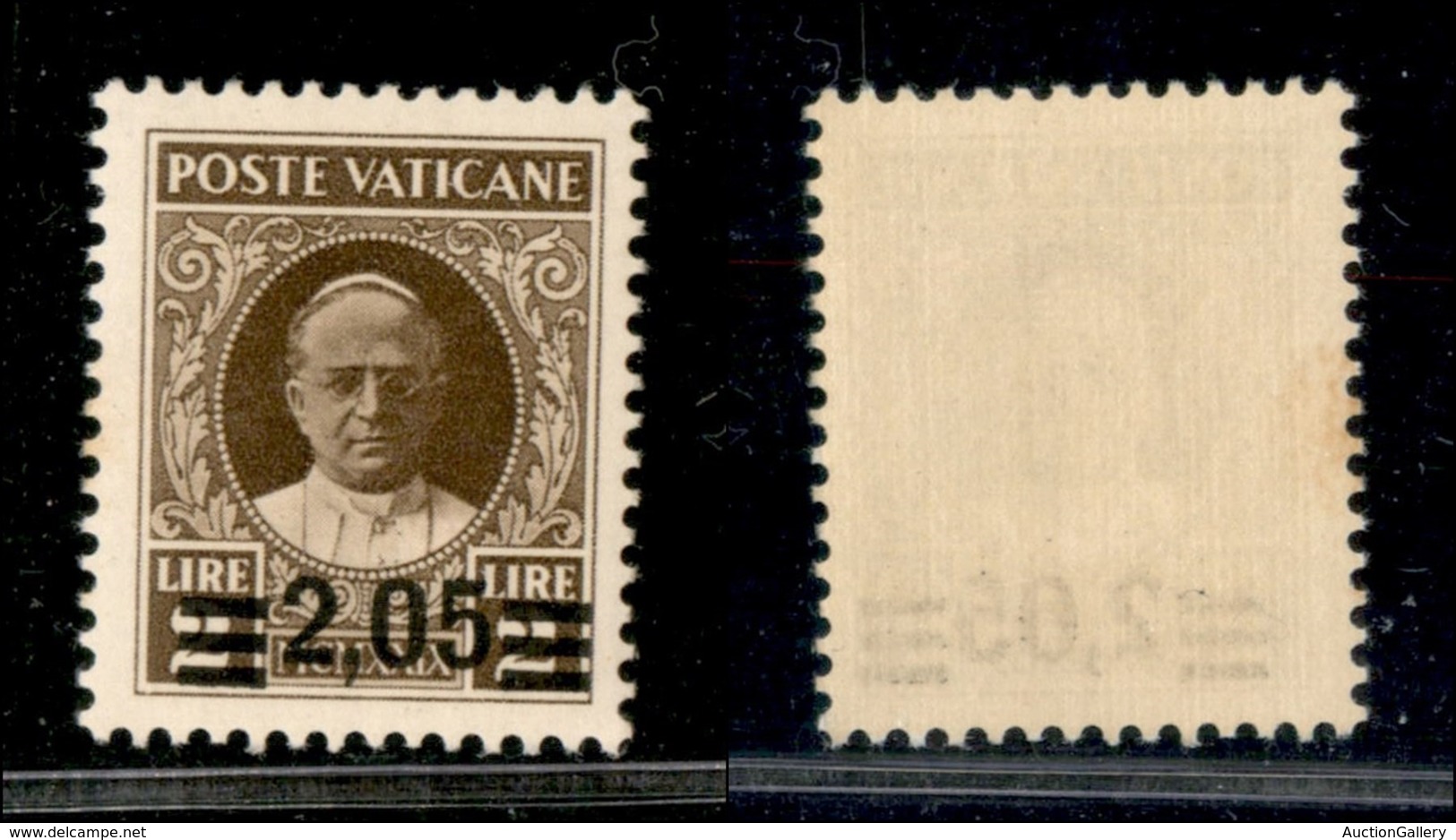 VATICANO - 1934 - 2,05 Lire Su 2 Provvisoria (37) - Gomma Originale (320) - Other & Unclassified