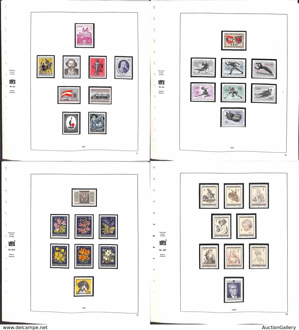 EUROPA - AUSTRIA - 1963/1970 - Annate Complete (1128/1352) Montate Su Fogli D'album SAFE - Gomma Integra/originale (150+ - Autres & Non Classés