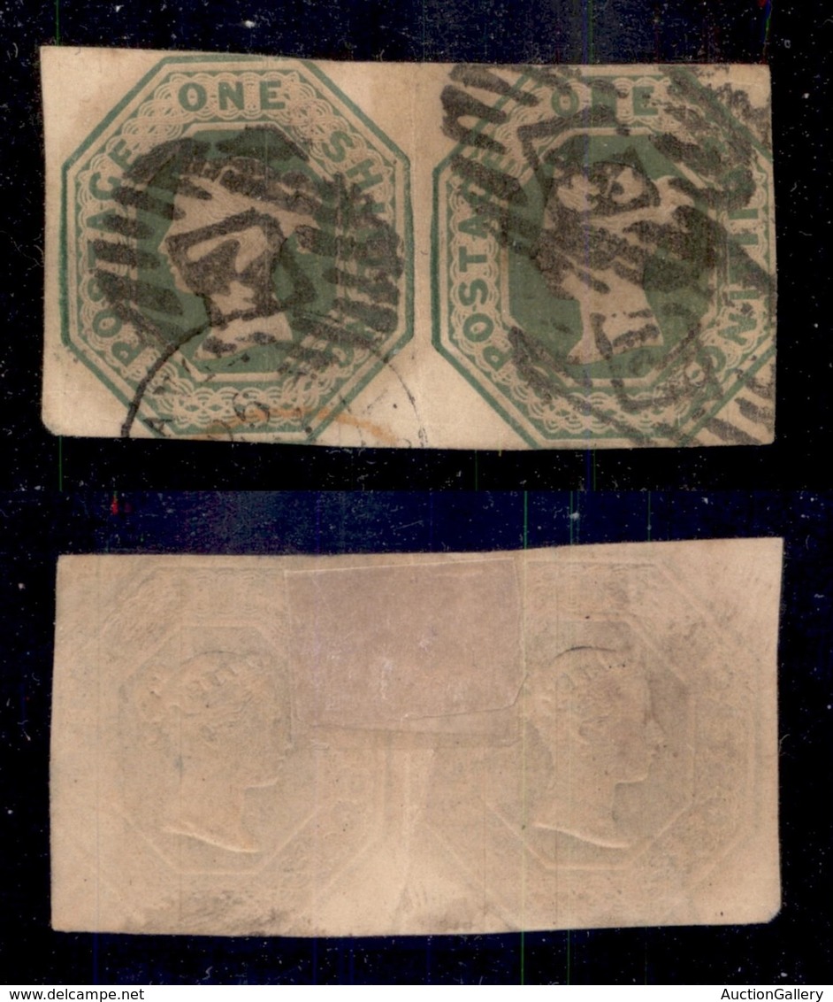 EUROPA - GRAN BRETAGNA - 1847 - 1 Shilling Regina Vittoria (7) - Coppia Orizzontale - Usati - Other & Unclassified