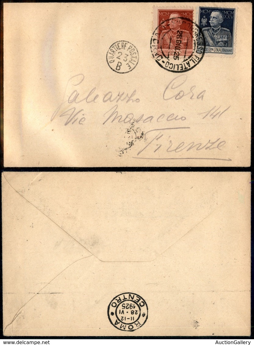 ITALIA - AEROGRAMMI - 1925 (28 Giugno) - Livorno Roma - Aerogramma Per Firenze - Longhi Non Catalogato (annulli 1 + 5) - Otros & Sin Clasificación