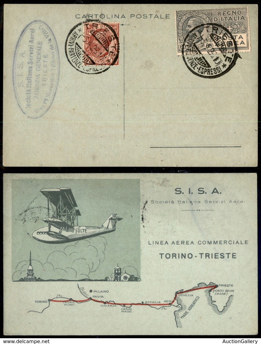 ITALIA - AEROGRAMMI - 1926 (5 Aprile) - Trieste - Cartolina Ufficiale S.I.S.A. Predisposta Per Il Volo - Otros & Sin Clasificación