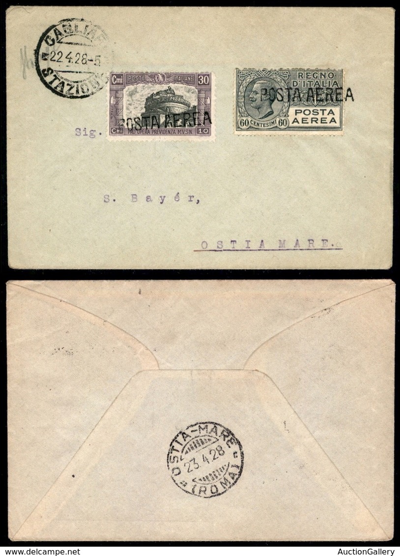 ITALIA - AEROGRAMMI - 1928 (22 Aprile) - Cagliari Ostia - Longhi 1810 - Circa 100 Volati - Autres & Non Classés