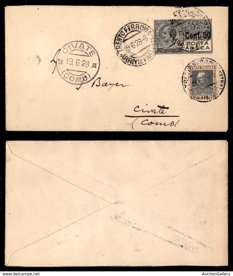 ITALIA - AEROGRAMMI - 1928 (19 Giugno) - Trento Milano - Longhi 1853 - 48 Volati - Other & Unclassified