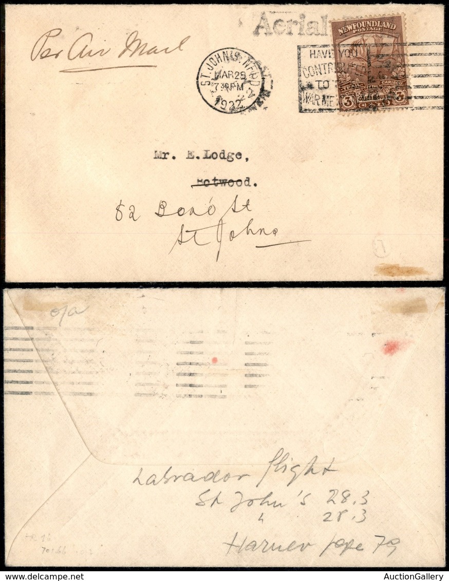 ITALIA - AEROGRAMMI - 1932 (29 Marzo) - Aerogramma Da St. Johns A Botwood - Other & Unclassified