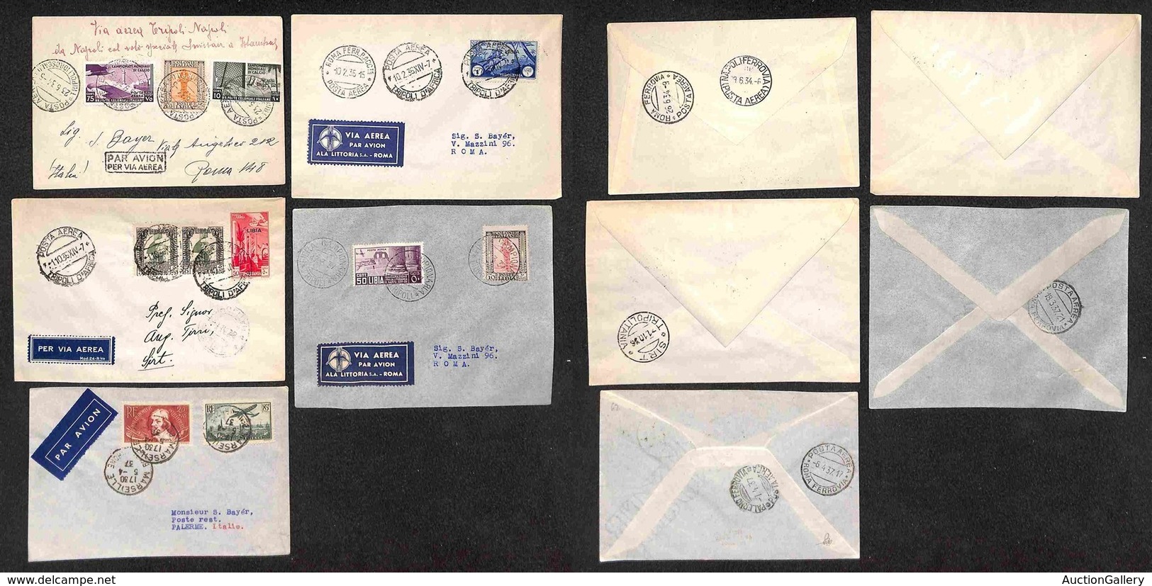 ITALIA - AEROGRAMMI - 1934 (23 Giugno)/1937 (5 Aprile) - 5 Aerogrammi Bayer - Other & Unclassified