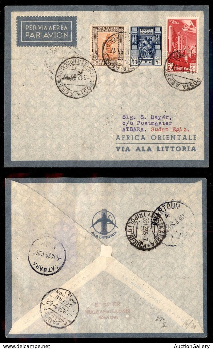 ITALIA - AEROGRAMMI - 1935 (3 Dicembre) - Tripoli Atbara - Longhi 3442 - 20 Volati - Autres & Non Classés