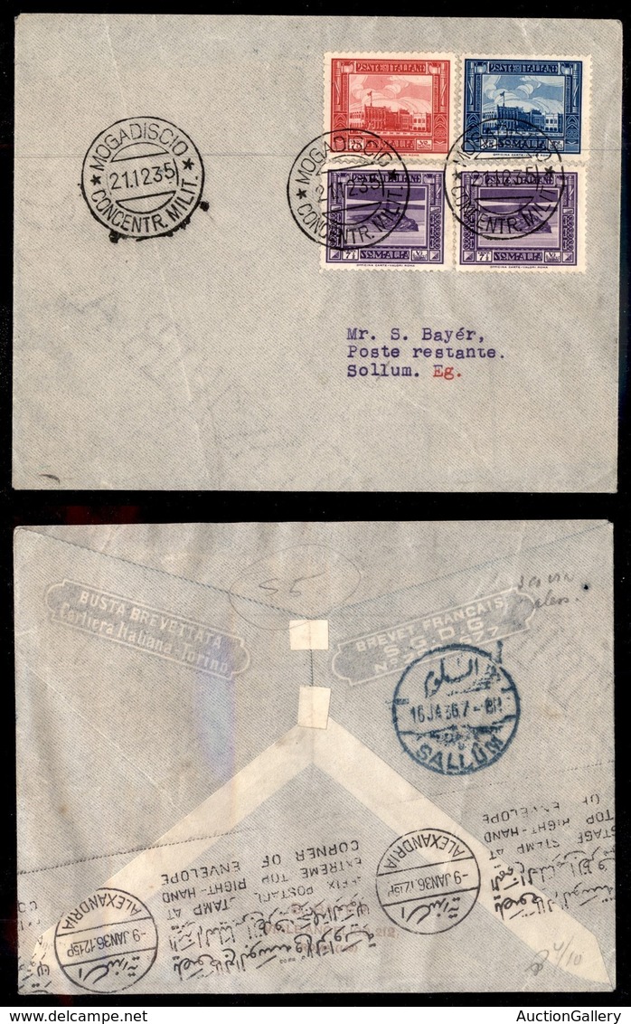 ITALIA - AEROGRAMMI - 1935 (22 Dicembre) - Mogadiscio Sollum - Longhi 3504 - 10 Volati - Other & Unclassified