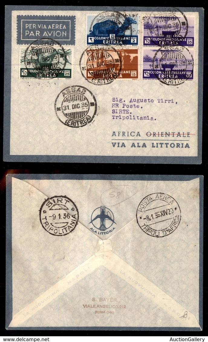 ITALIA - AEROGRAMMI - 1935 (31 Dicembre) - Assab Sirte - Longhi 3526 - 10 Volati - Other & Unclassified