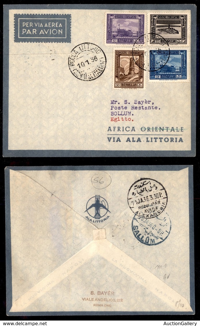 ITALIA - AEROGRAMMI - 1936 (10 Gennaio) - Rocca Littorio Sollum - Longhi 3541 - 10 Volati - Other & Unclassified