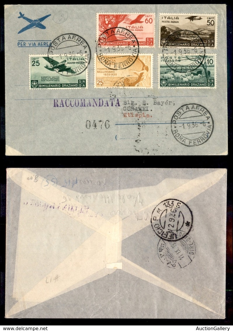 ITALIA - AEROGRAMMI - 1936 (1 Settembre) - Roma Gorrahei - Longhi 3586 - Raro - Other & Unclassified