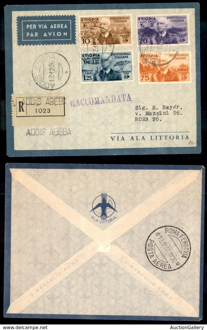 ITALIA - AEROGRAMMI - 1936 (12 Dicembre) - Addis Abeba Roma - Longhi 3622 - Autres & Non Classés