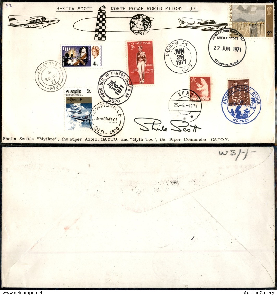 ITALIA - AEROGRAMMI - 1971 (22 Giugno) - Volo Polare Sheila Scott - Other & Unclassified