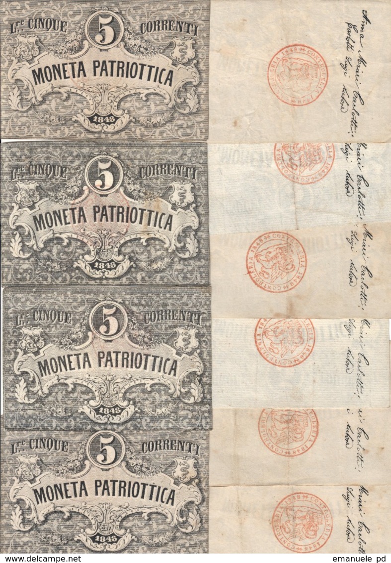 Italy Venice Venezia 5 Lire 1848 (Price For 1 Banknote) - Altri & Non Classificati