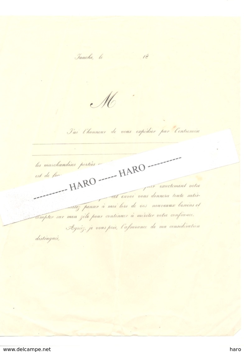 Facture (2 Volets ) Ve N.-G. STOOBANTS - LECOQ Négociantes En Vins - JAUCHE 1867 (b263) - 1800 – 1899