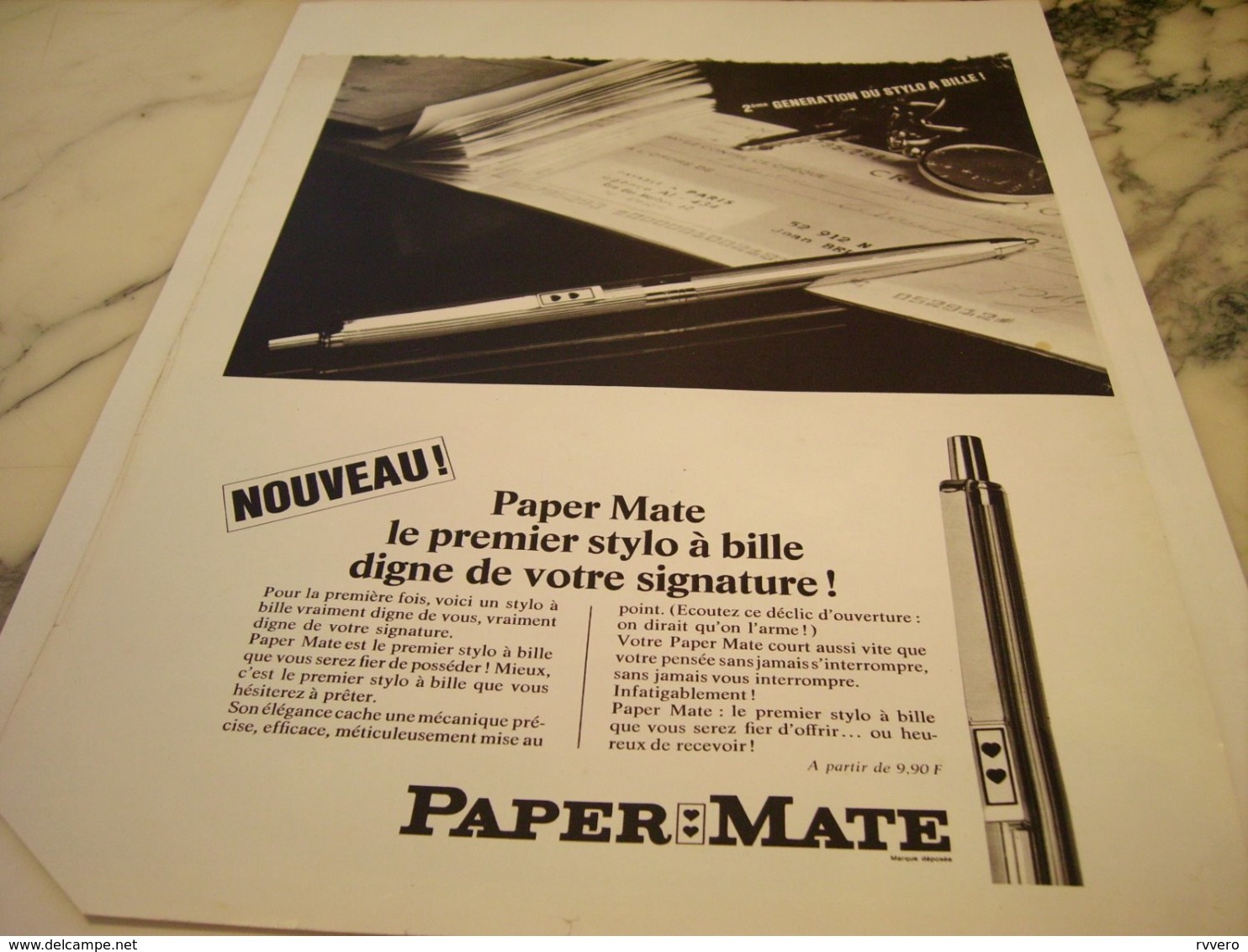 ANCIENNE PUBLICITE PREMIER  STYLO A BILLE  DE PAPER MATE 1966 - Other & Unclassified