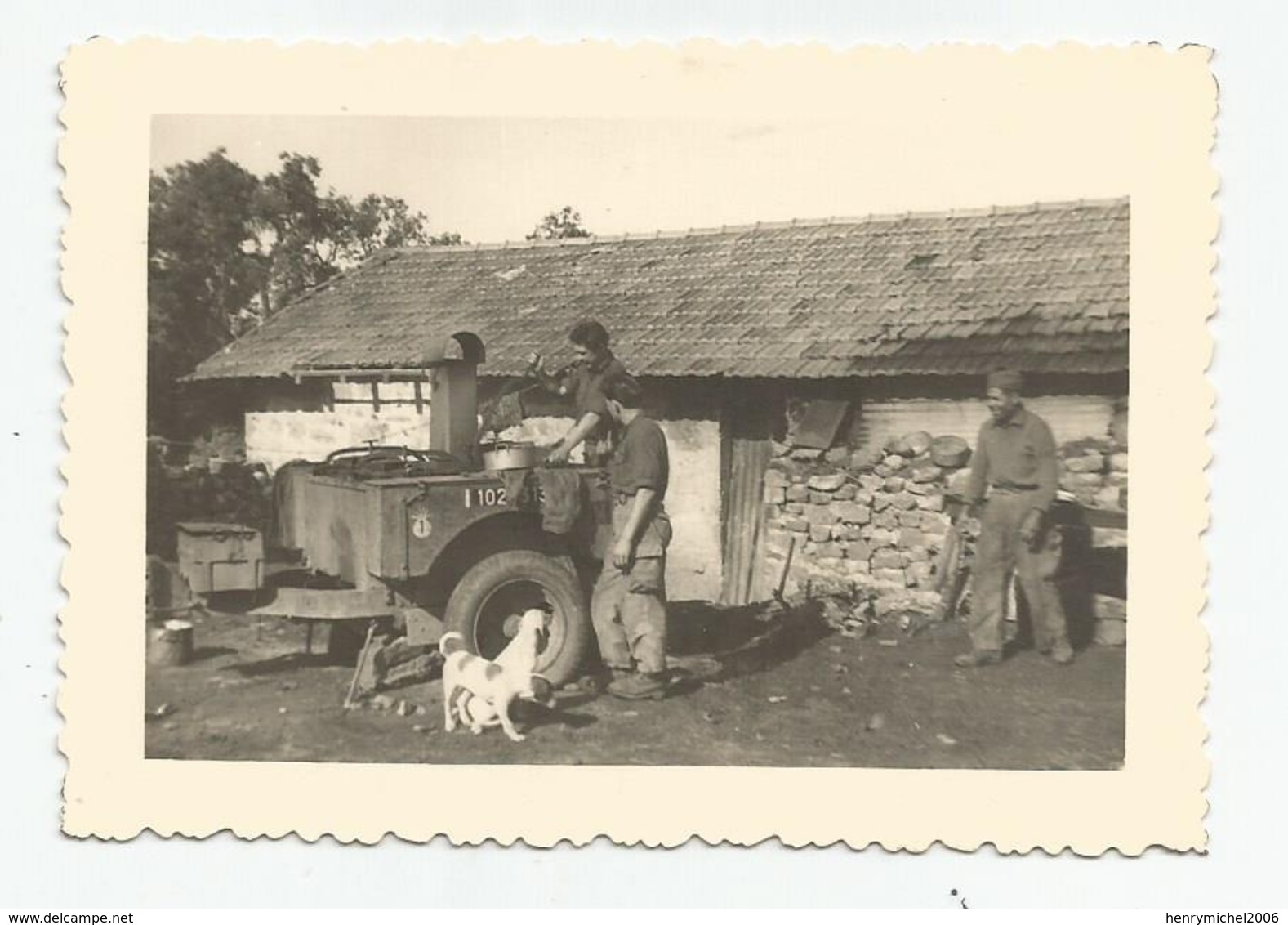 Photographie Guerre Algérie Cuisine Roulante Militaire  Du 62 Bca   Photo 7x10,3 Cm Env - Guerre, Militaire