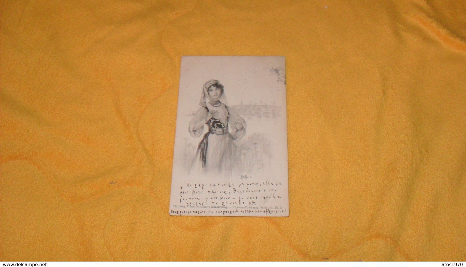 CARTE POSTALE ANCIENNE CIRCULEE DE 1901.../ ILLUSTRATEUR BOTTARO..FEMME COSTUME...CACHET + TIMBRE - Bottaro