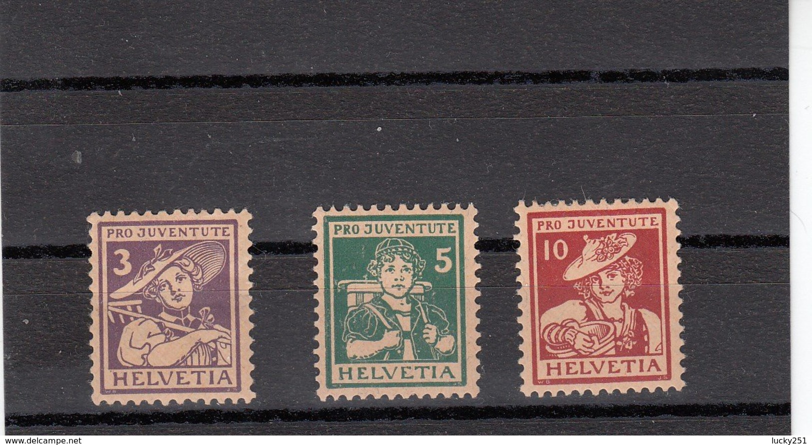 Suisse - 1917 - Neuf* - N°YT 151/53 - Costumes - Charnières - Unused Stamps