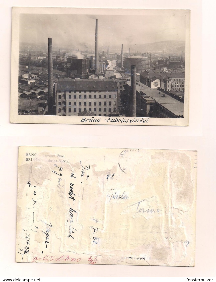 Brünn Fabriksviertel - 7.7.1938 - Echt Gelaufen - Briefmarke Wurde Entfernt - Tschechische Republik