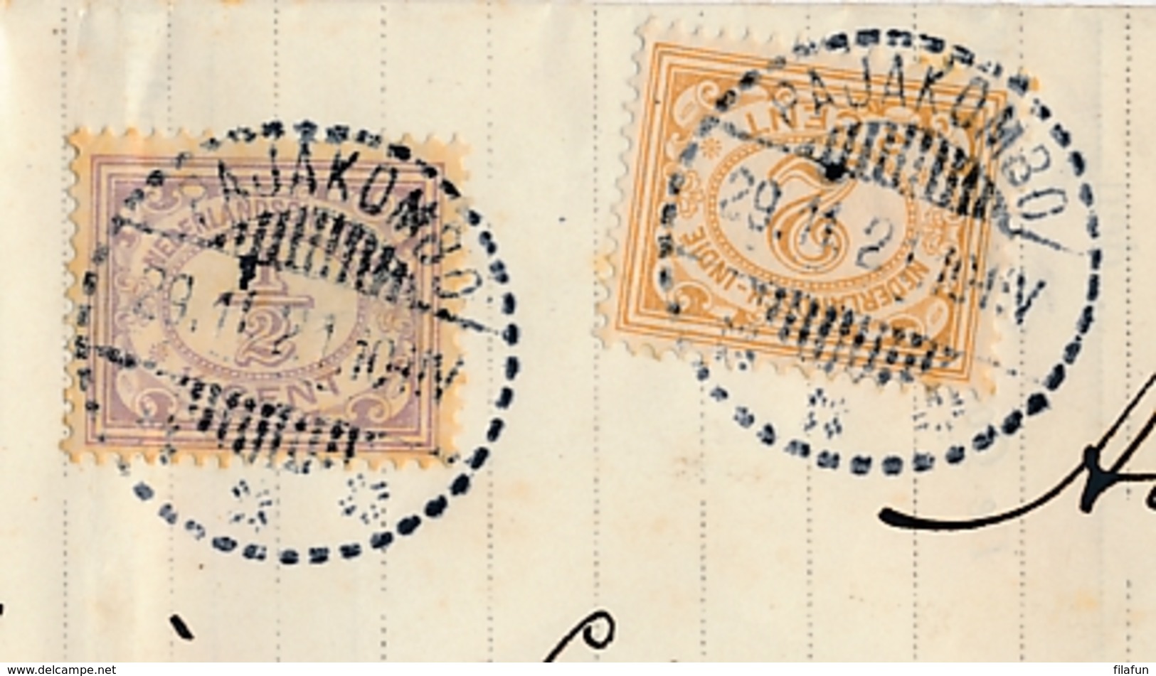 Nederlands Indië - 1921 - 4 Zegels Op Vouwbrief Van LB PAJAKOMBO Naar Padang - Niederländisch-Indien