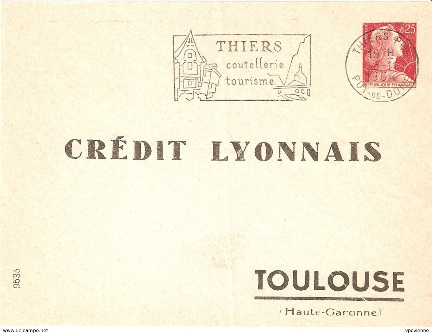 MARIANNE MULLER 0,25 ROUGE TIMBRES SUR COMMANDE CREDIT LYONNAIS TOULOUSE DEVANT DE LETTRE VOIR SCAN - Standaardomslagen En TSC (Voor 1995)