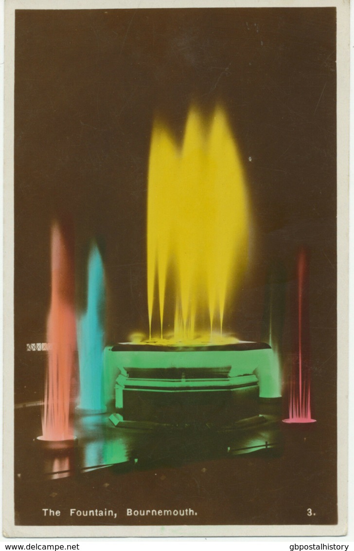 UK BOURNEMOUTH – The Fountain – Rare Coloured Unused RP, Ca. 1930, R! - Bournemouth (tot 1972)