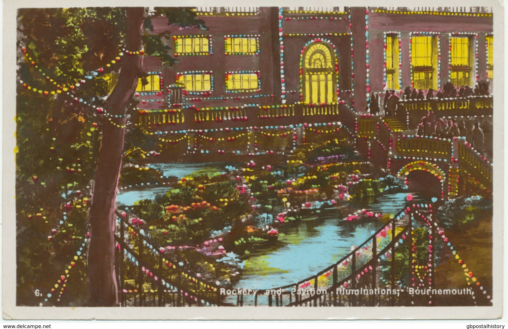 UK BOURNEMOUTH – Rockery And Pavilion Aluminations – Rare Coloured Unused, 1930 - Bournemouth (hasta 1972)