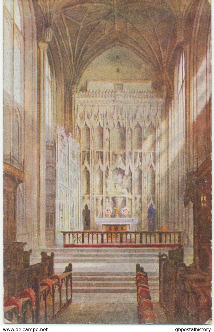 UK CHRISTCHURCH Sanctuary And Reredos Of Church Rare Unused Coloured Pc Ca. 1910 - Bournemouth (tot 1972)