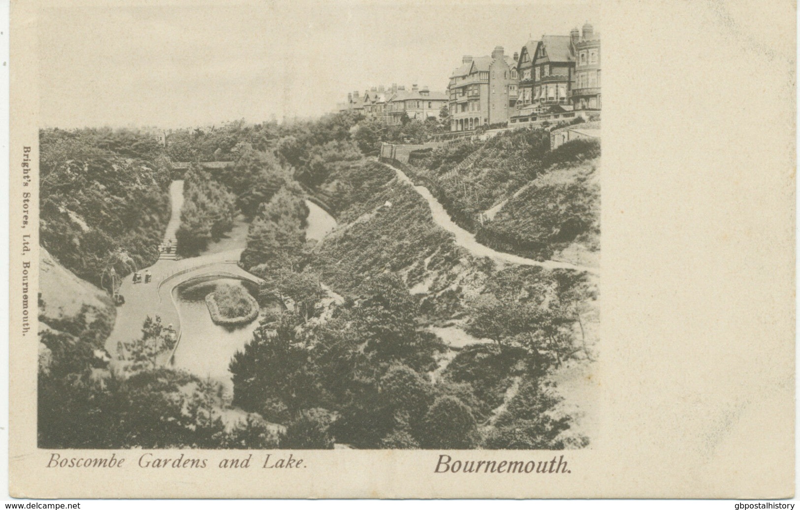 UK BOURNEMOUTH – BOSCOMBE Gardens And Lake, Rare Unused B/w Pc (Bright) Ca. 1910 - Bournemouth (bis 1972)