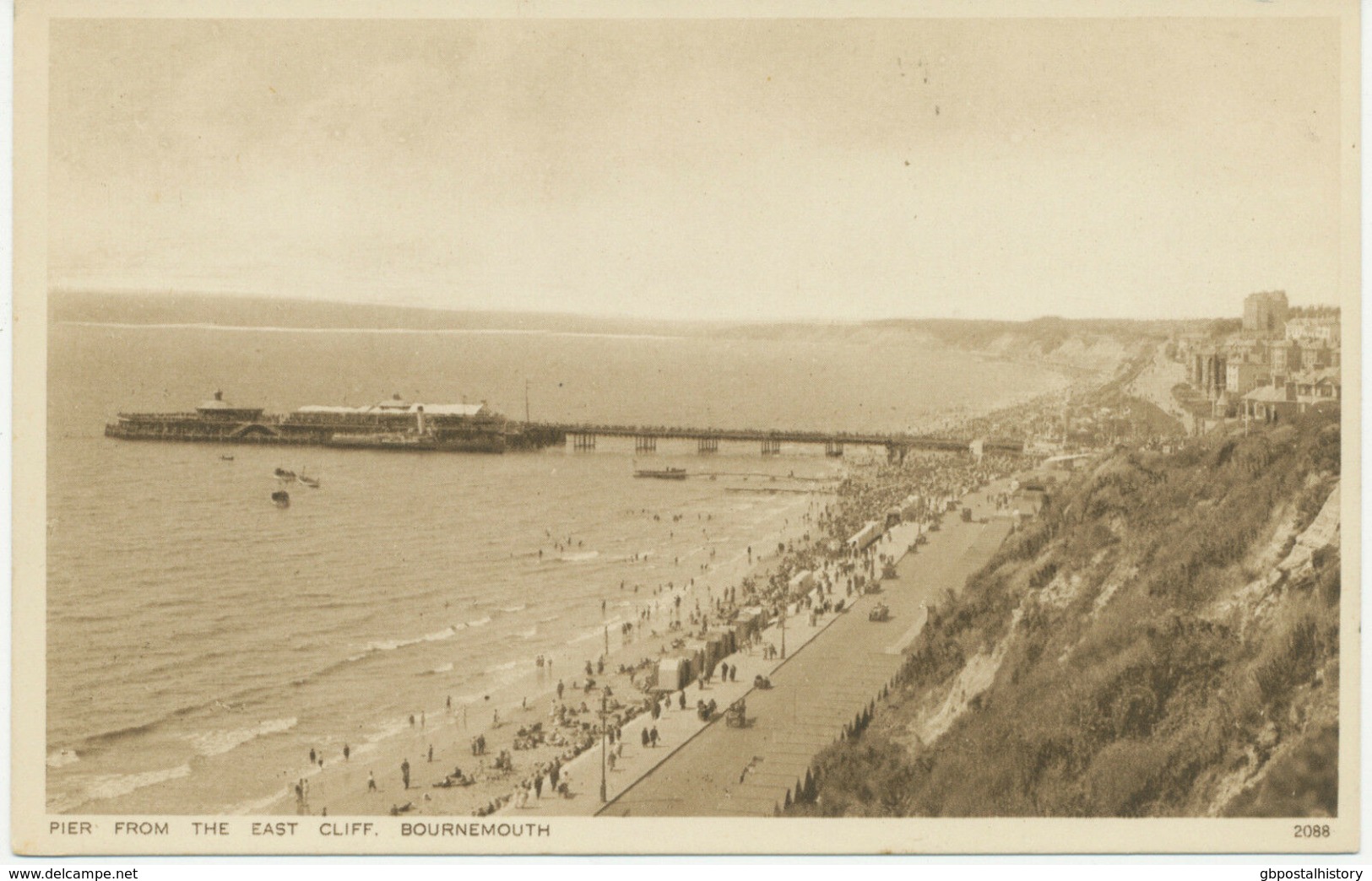 UK BOURNEMOUTH – Pier From The East Cliff, Unused Copper Engraved Pc, Ca. 1920 - Bournemouth (hasta 1972)