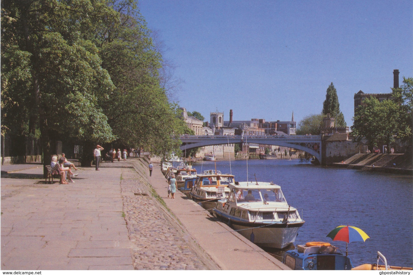 UK YORK 1985, Suberb Mint Postcard Lendal Bridge & Ouse Promenade (Chris Swanton) - York