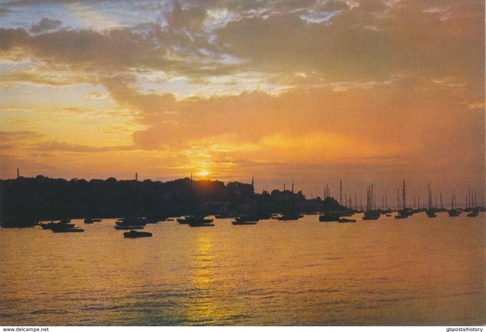 UK COWES Ca. 1970, Superb Mint Postcard Sunset At COWES, Isle Of Wight (J. Arthur Dixon) - Cowes