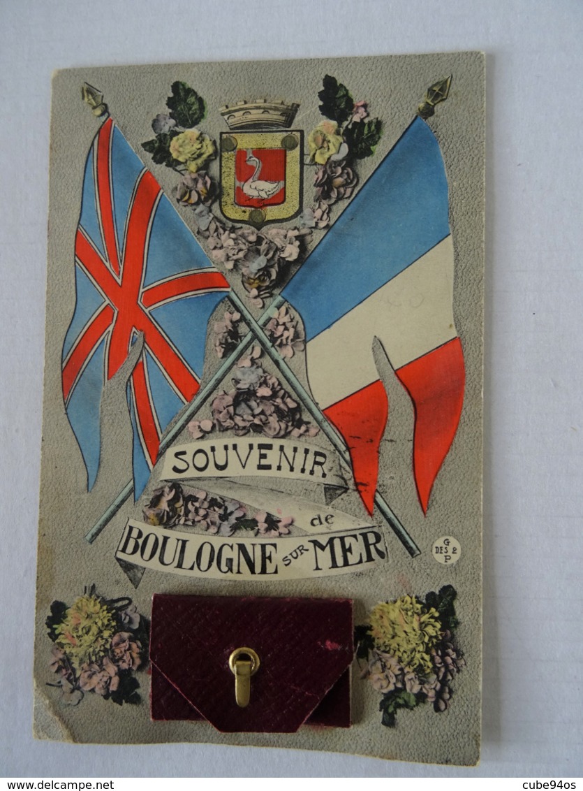 CPA CARTE A SYSTEME . SOUVENIR DE BOULOGNE-SUR-MER; - Boulogne Sur Mer