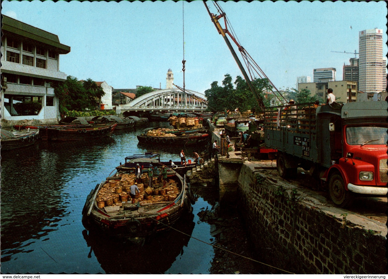 !  Postcard Singapore, Singapur, Boats, Asien - Singapour