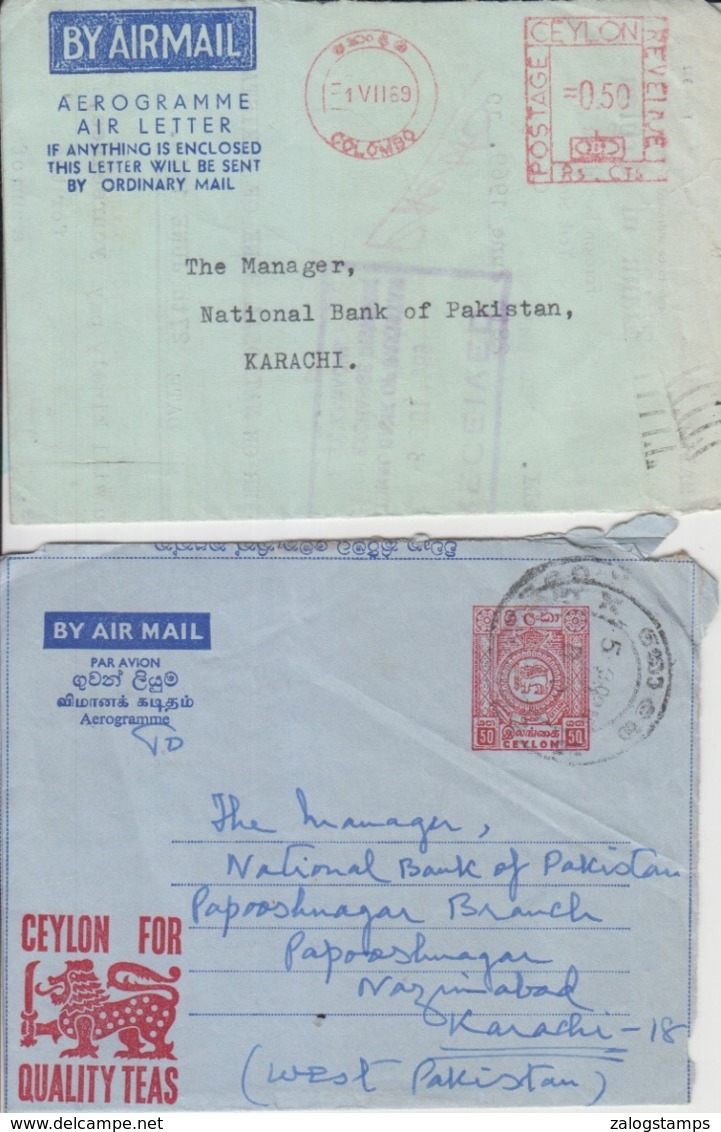 Ceylon 2 Cover  (A-4200) - Sri Lanka (Ceylon) (1948-...)