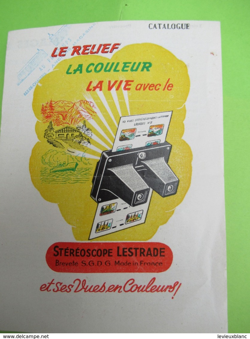 Catalogue/Prospectus Tarif à 2  Volets/Stéréoscope LESTRADE/Images Du Monde/Le Relief, La Couleur, Lavie/ 1957  CAT270 - Altri & Non Classificati