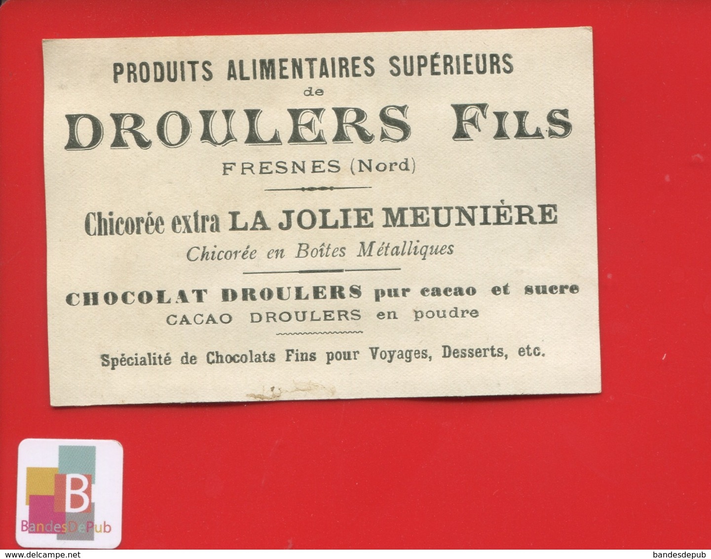 Droulers Chicorée Jolie Meunière  Fresnes Nord Chromo Chien Race  épagneul Anglais - Autres & Non Classés