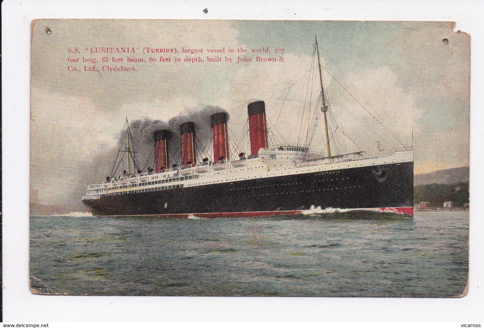 CP BATEAU S.S.LUSITANIA - Paquebote