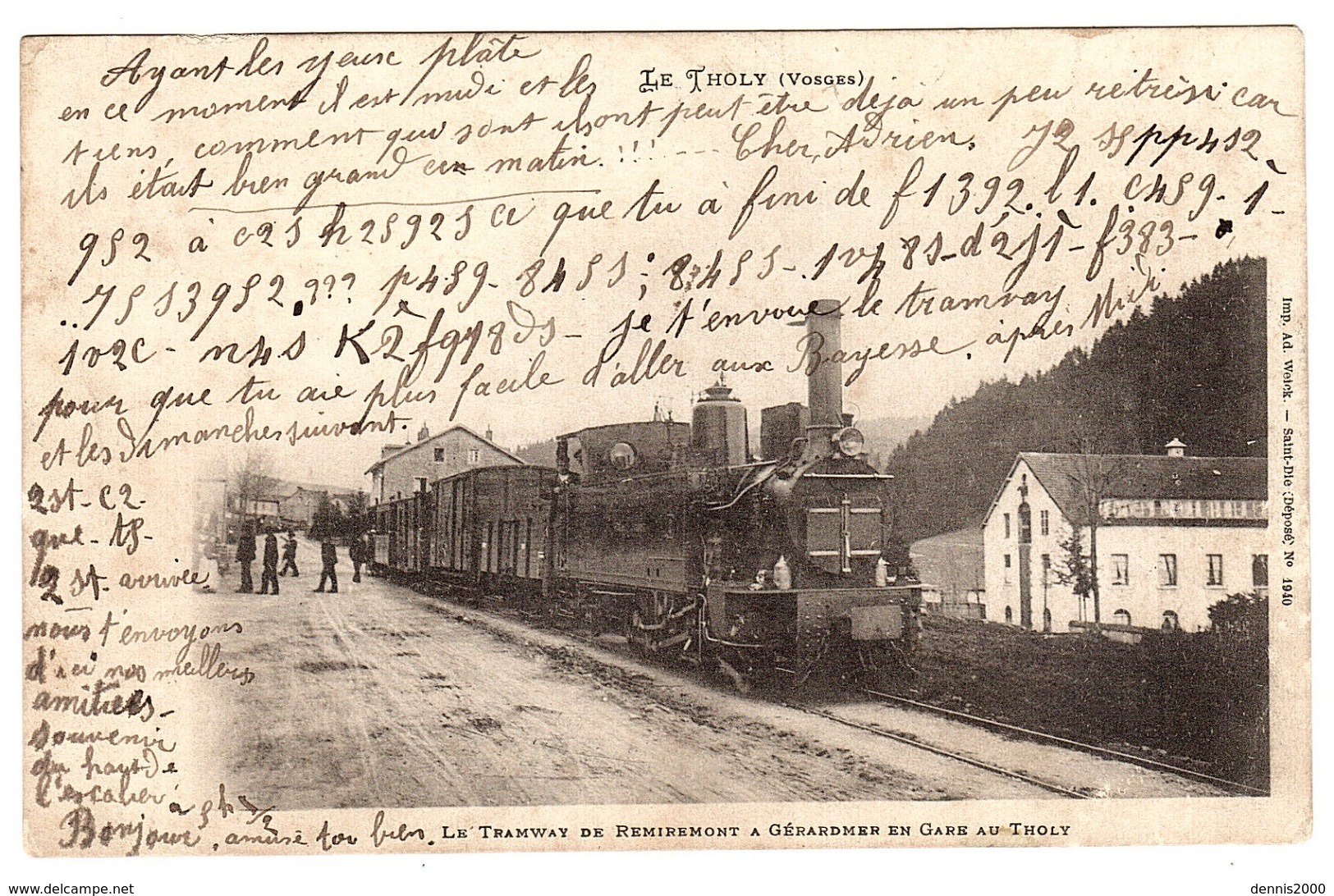 LE THOLY (88) - Le Tramway De Remiremont à Gerardmer En Gare Au THOLY - Ed. Ad. Weick, St Die - Altri & Non Classificati